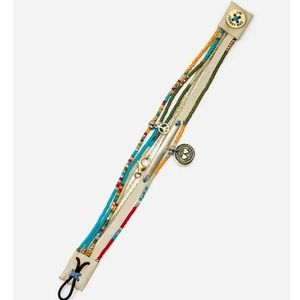 Nwt Johnny Was Carmen Silver & Leather Beaded Bracelet